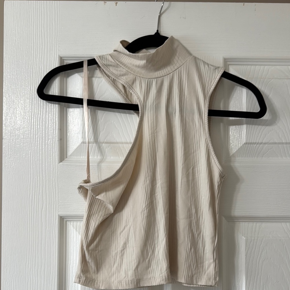 Cream Sleeveless Women's Top